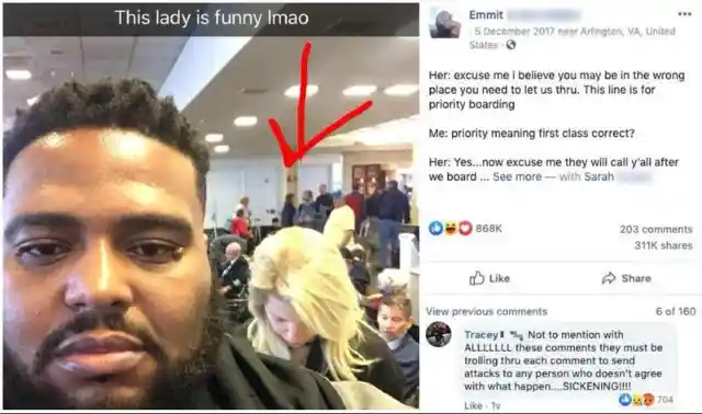 Woman Refused To Let Man Board The Plane But Regretted It After She Heard His Reply