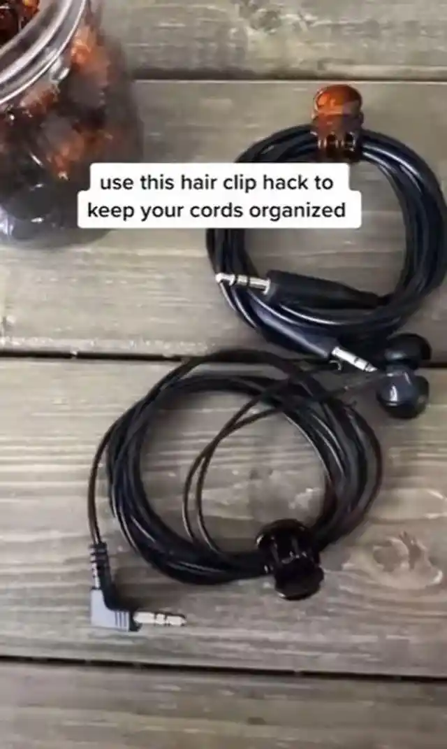 Hair Clip as Cord Organizer
