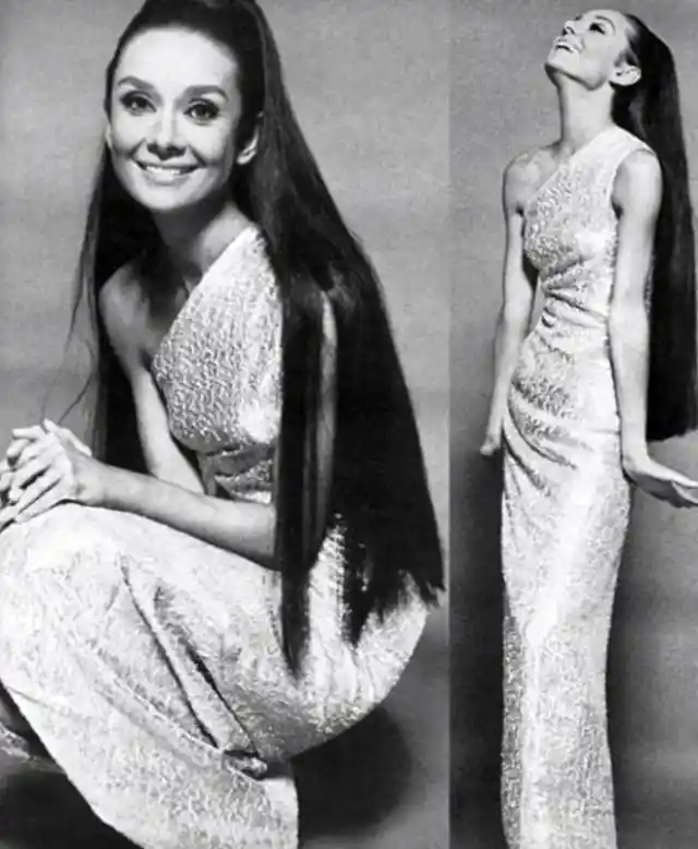 Audrey Hepburn Flaunts Her Long Hair For Vogue, 1966