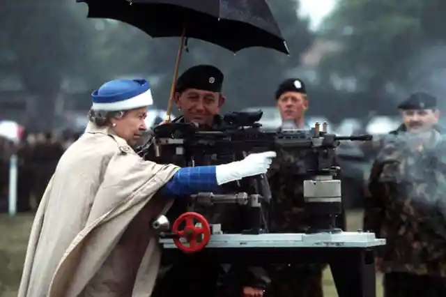 8. Queen Elizabeth II fires a British L85 battle rifle (1993)