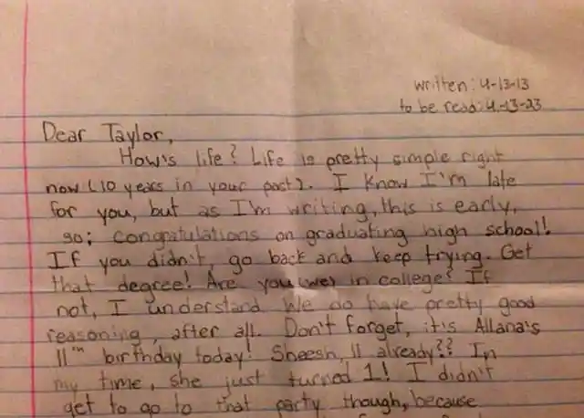 "Dear Taylor..."