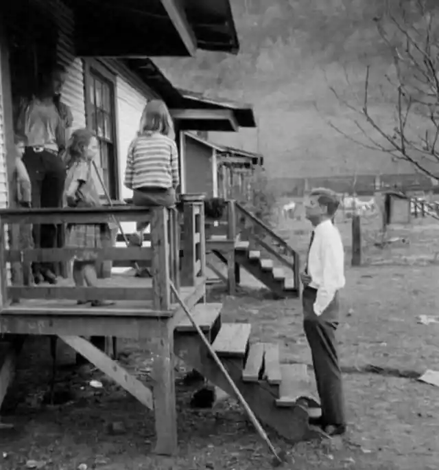 John F. Kennedy Campaigning Door-to-door In West Virginia, 1960