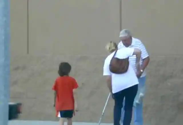 Elderly man on the sidewalk