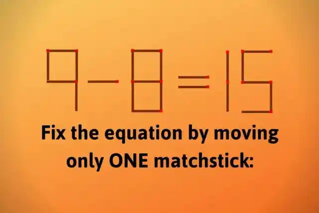 Fix the equation by moving only one matchstick