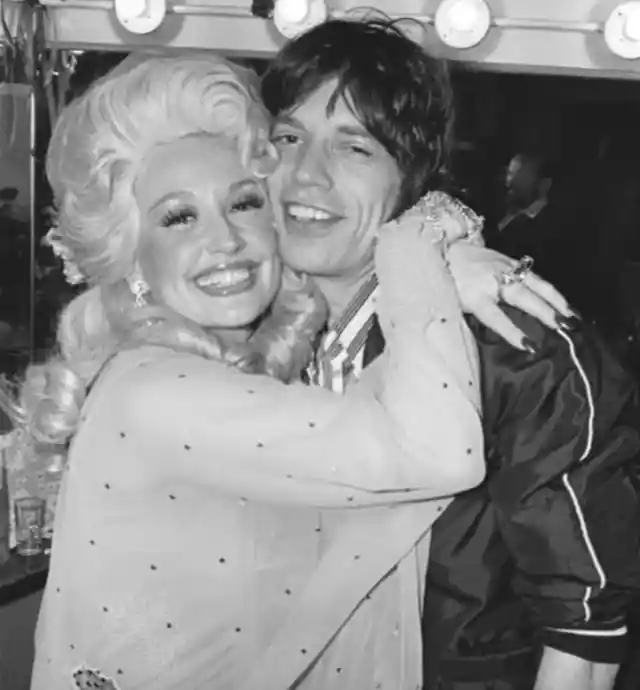 Dolly Parton And Mick Jagger Backstage At The Bottom Line, 1977
