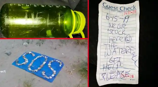Hikers Find 'Get Help' Scratched On Floating Bottle.