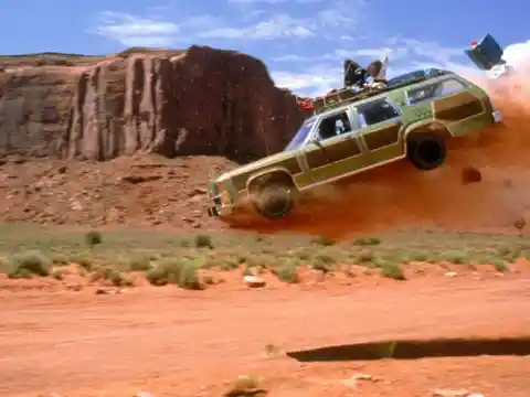 2. The Stunt Coordinator Jumped The Family Truckster Over 50 Feet During The Desert Scene