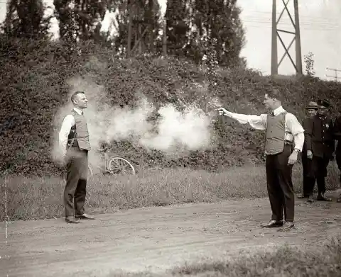 11. Testing the first modern bulletproof vest – 1923