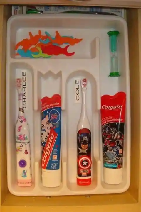 Silverware Organizers for Toothbrushes