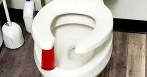 Put A Red Cup Under Toilet Seat At Night, See Why