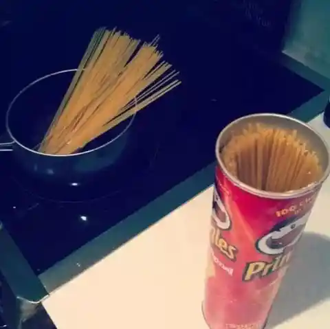 Pringles Can Serve As Pasta Containers