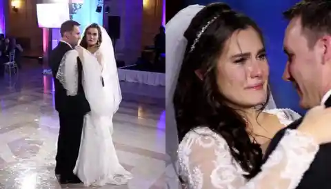 This Bride’s First Dance Was Suddenly Ruined. Then The Groom Turned Her Round To Face The Stage