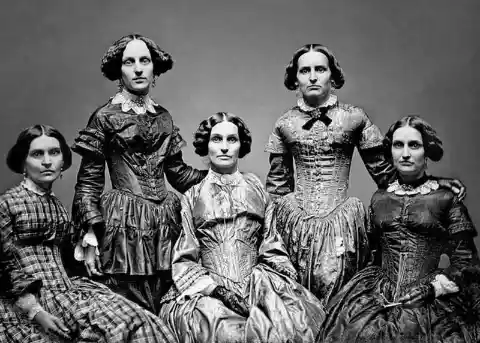 The Clark Sisters Pose For A Portrait Circa 1850