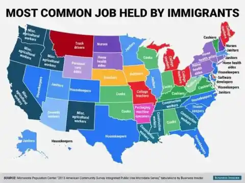 Jobs Immigrants Take Most Per State