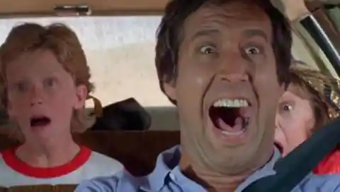 20. Chevy Chase Improvised The Scene Where He Gets Pulled Over After Accidentally Killing Aunt Edna’s Dog