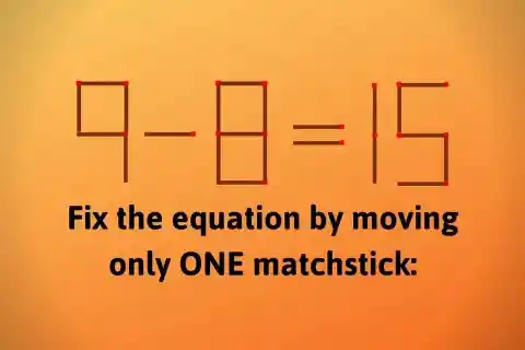 Fix the equation by moving only one matchstick